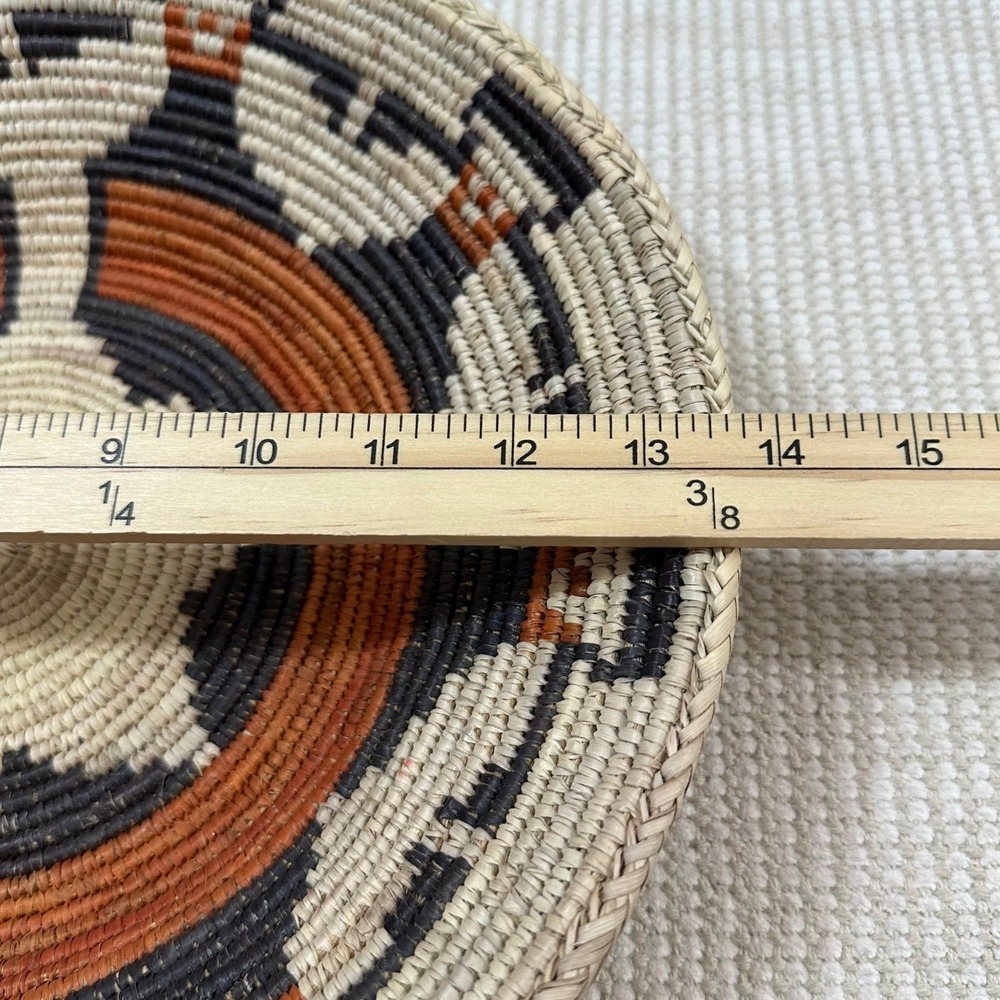 Handwoven Navajo Basket Bowl Geo Tribal Boho Southwestern Wall Decor 13.75" - Picture 5 of 5